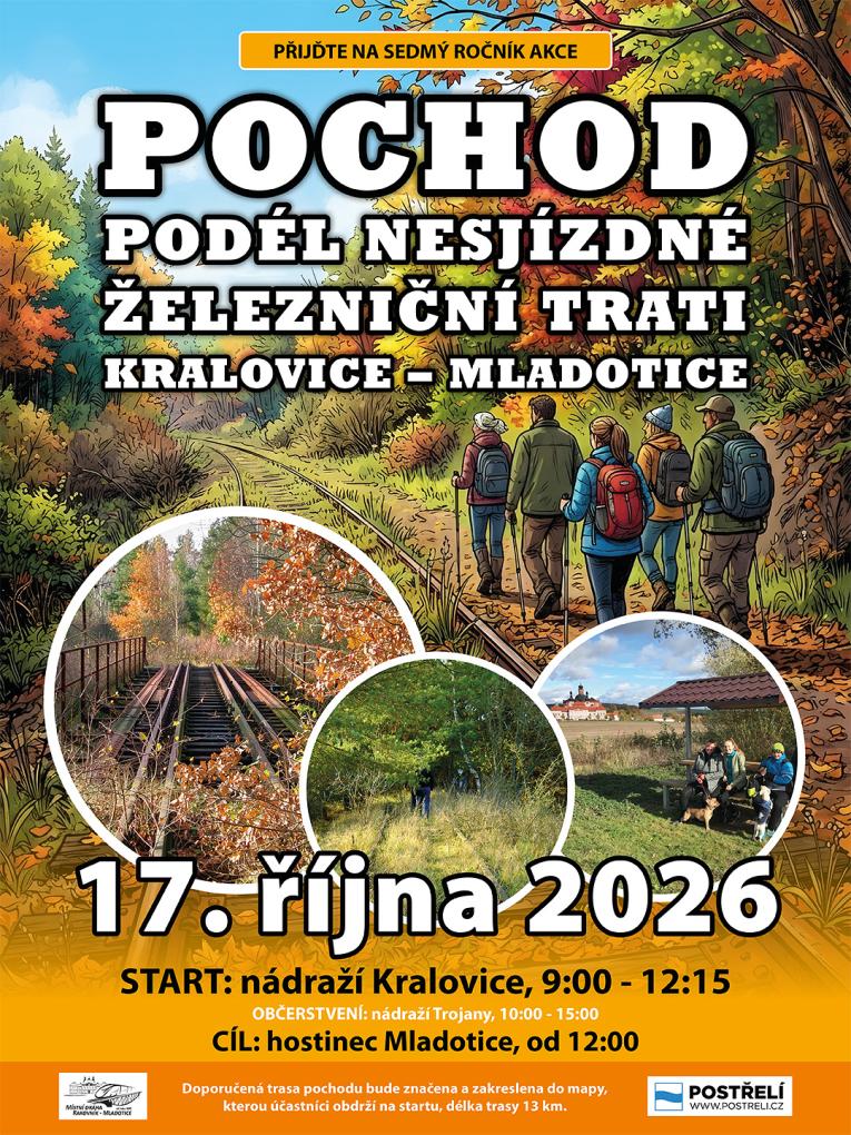 Pochod podél nesjízdné železniční trati Rakovník – Mladotice